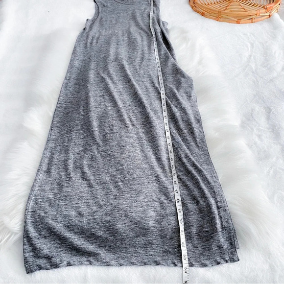 Alexander Wang Heather Linen Muscle Maxi Long Dress Gray Side Slit XS - Picture 14 of 15
